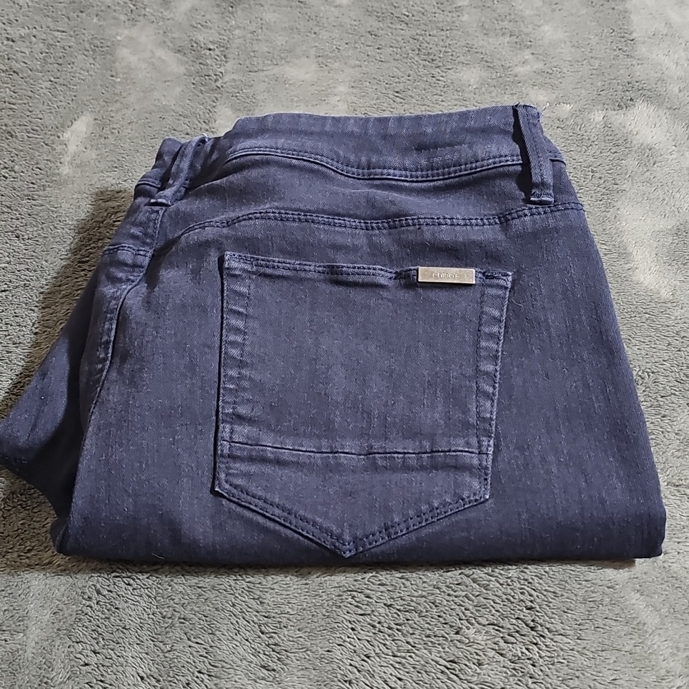 Chico's So Slimming Girlfriend Crop Dark Wash Jean Size 2 L US Size 12